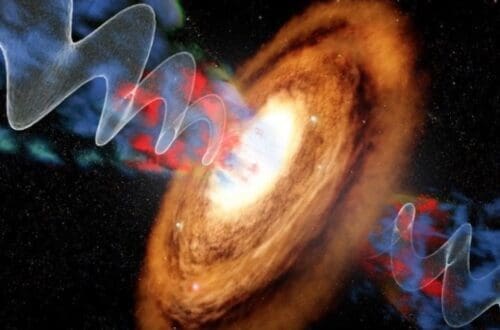 Jeturi uriase de gaz super-fierbinte pulverizate de o galaxie spirala